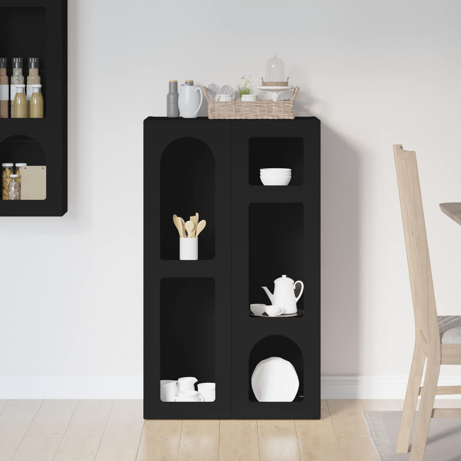 Dressoir Zwart 59 x 35 x 100,5 cm Bewerkt hout