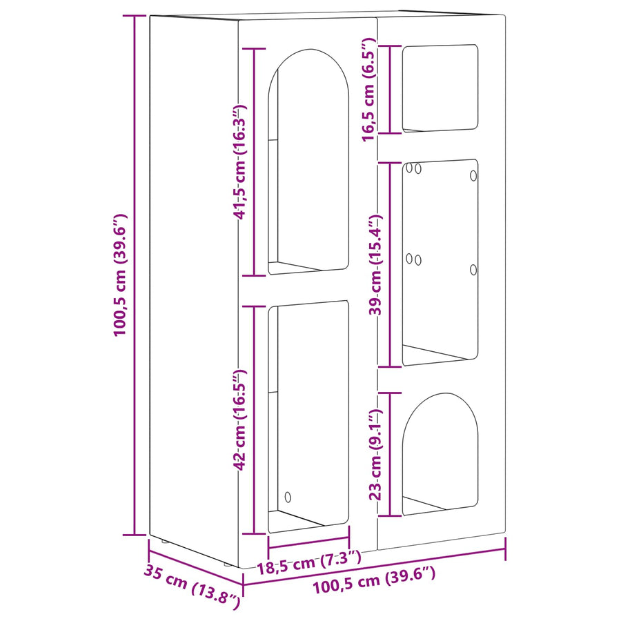 Dressoir Sonoma Eiken 59 x 35 x 100,5 cm Bewerkt hout