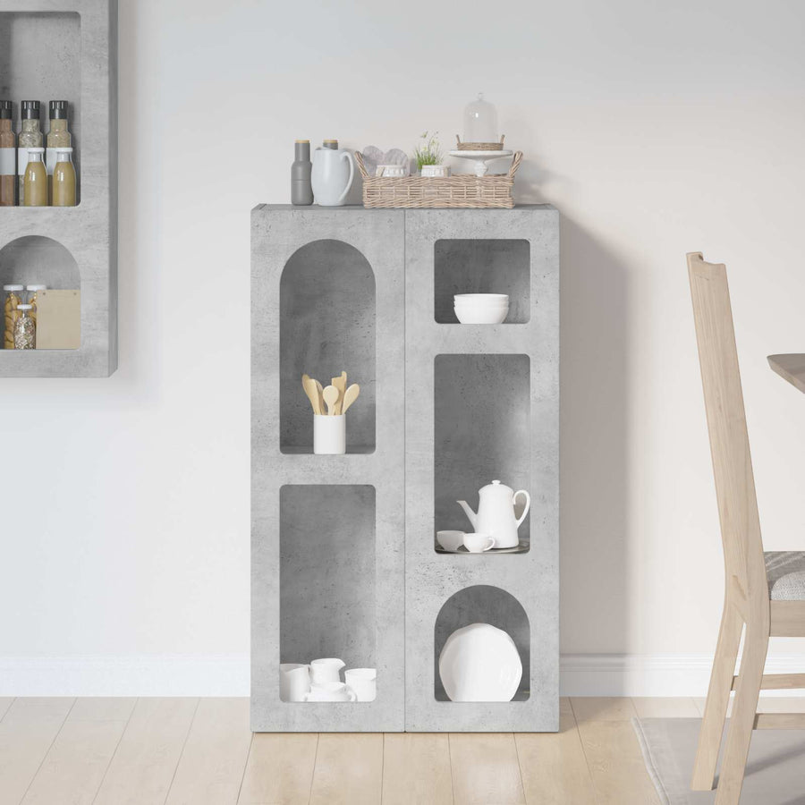 Dressoir Beton Grijs 59 x 35 x 100,5 cm Bewerkt hout