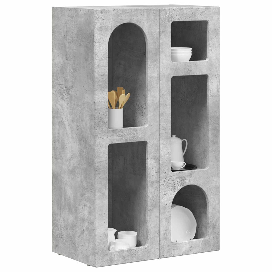 Dressoir Beton Grijs 59 x 35 x 100,5 cm Bewerkt hout