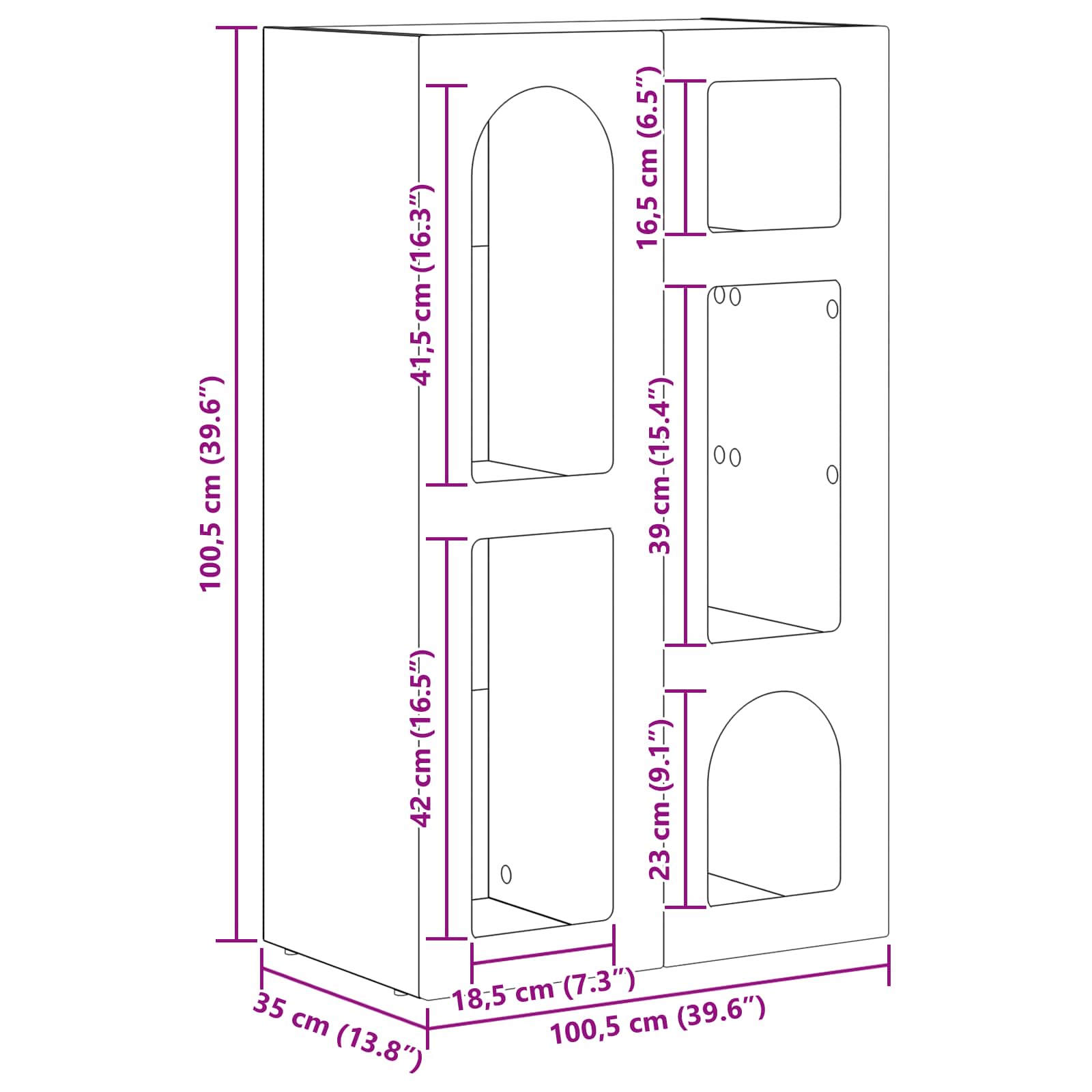 Dressoir Grijs Sonoma 59 x 35 x 100,5 cm Bewerkt hout
