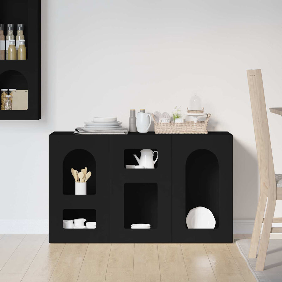 Dressoir Zwart 100 x 35 x 59 cm Bewerkt hout