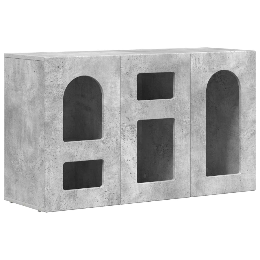 Dressoir Beton Grijs 100 x 35 x 59 cm Bewerkt hout