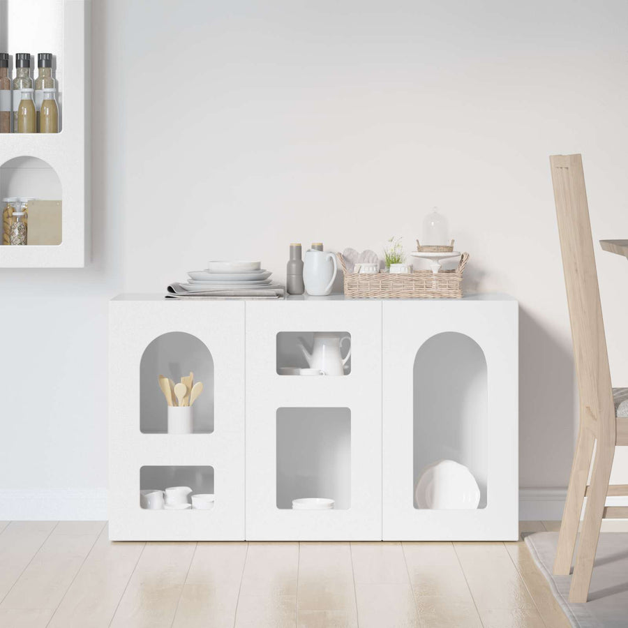 Dressoir Hoogglans wit 100 x 35 x 59 cm Bewerkt hout