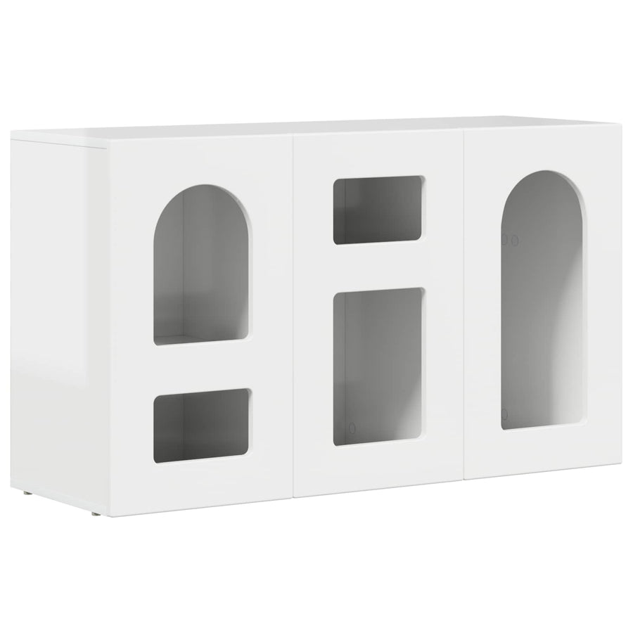 Dressoir Hoogglans wit 100 x 35 x 59 cm Bewerkt hout