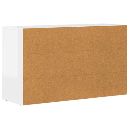 Dressoir Hoogglans wit 100 x 35 x 59 cm Bewerkt hout
