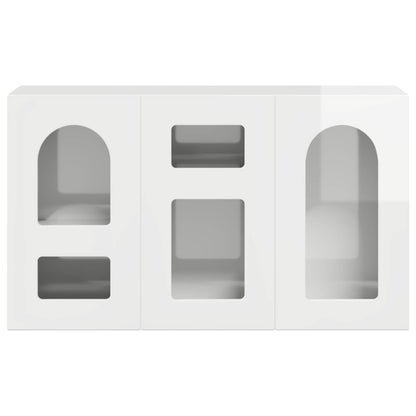 Dressoir Hoogglans wit 100 x 35 x 59 cm Bewerkt hout