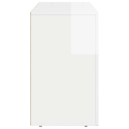 Dressoir Hoogglans wit 100 x 35 x 59 cm Bewerkt hout