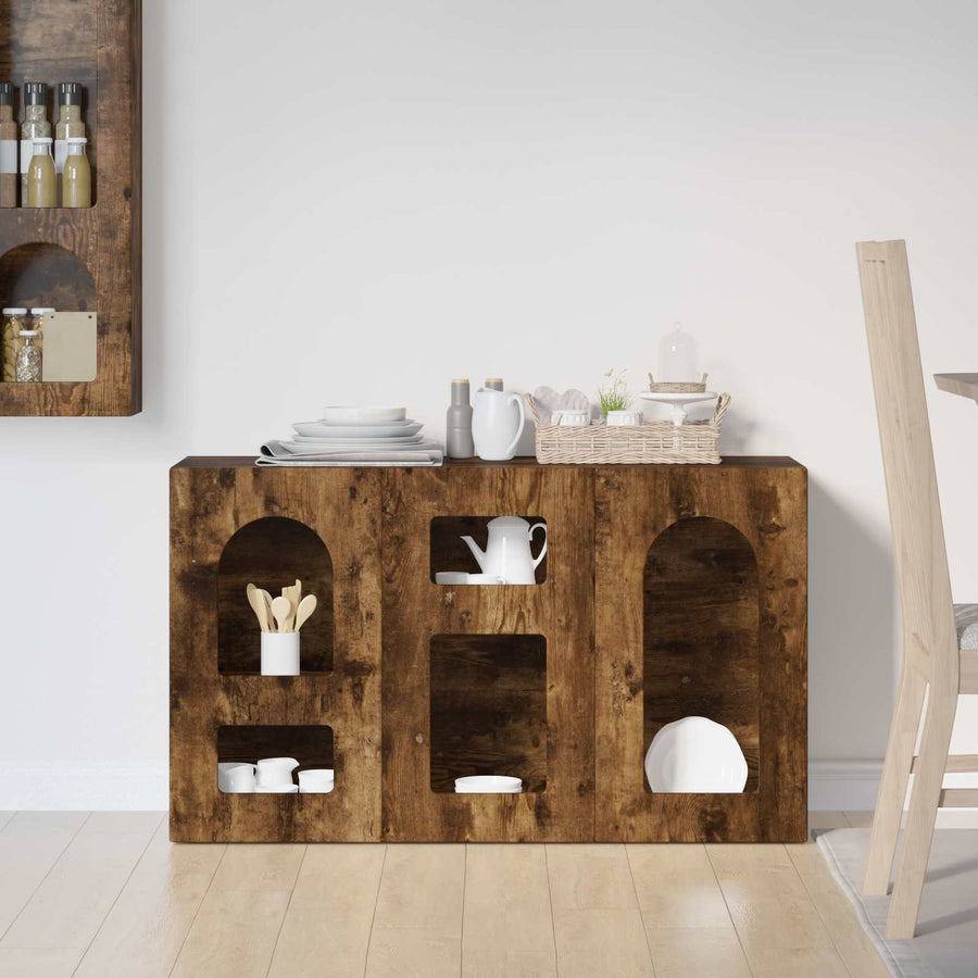 Dressoir Gerookt eiken 100 x 35 x 59 cm Bewerkt hout