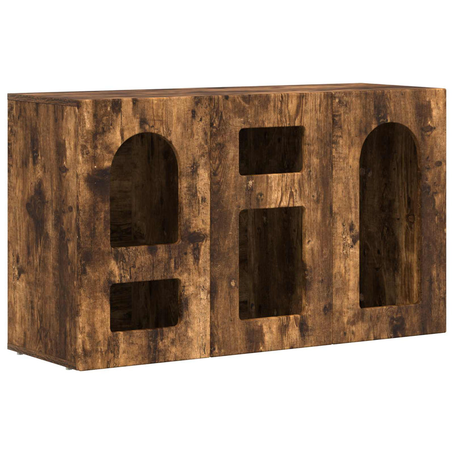 Dressoir Gerookt eiken 100 x 35 x 59 cm Bewerkt hout