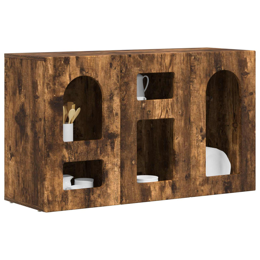 Dressoir Gerookt eiken 100 x 35 x 59 cm Bewerkt hout