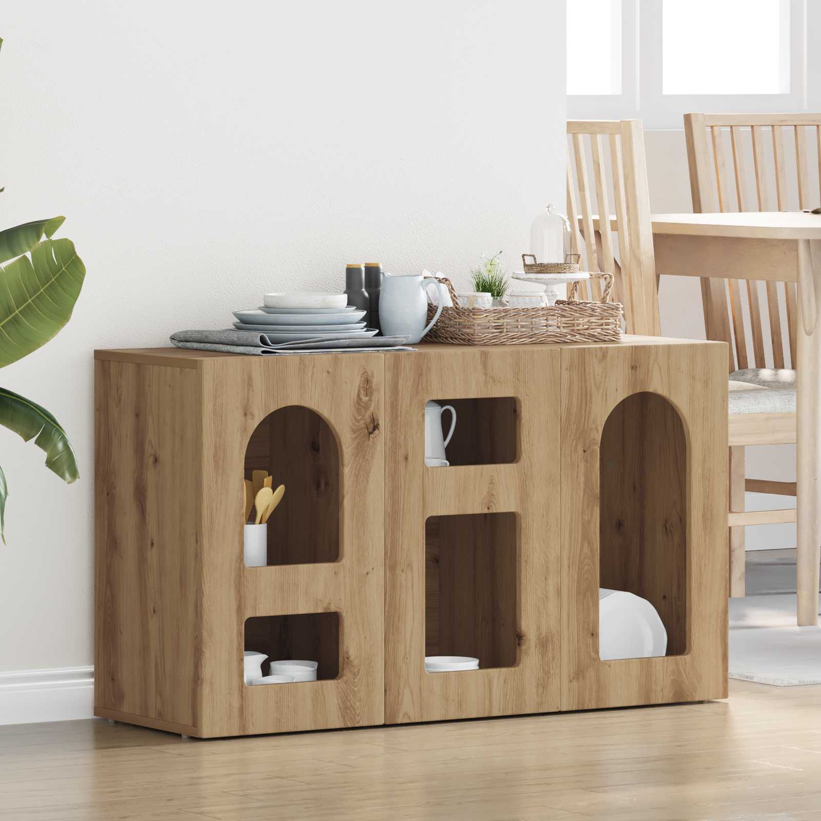 Dressoir Artisan Eiken 100 x 35 x 59 cm Bewerkt hout