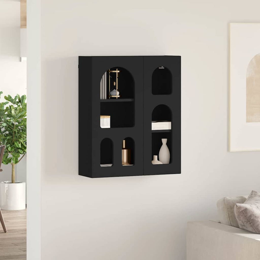 Hangkast met plank Zwart 59 x 20 x 71.5 cm Bewerkt hout
