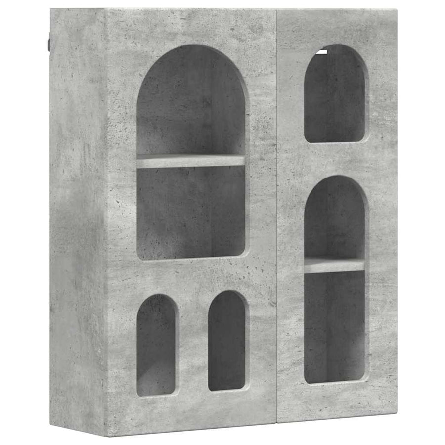 Hangkast met plank Beton Grijs 59 x 20 x 71.5 cm Bewerkt hout