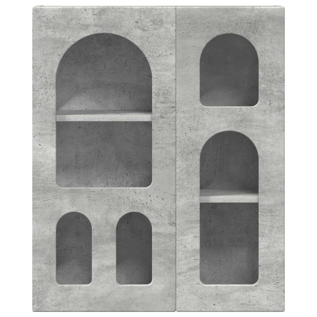 Hangkast met plank Beton Grijs 59 x 20 x 71.5 cm Bewerkt hout