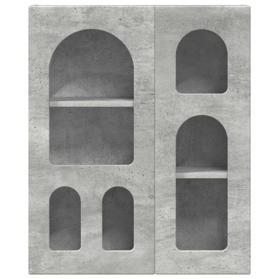 Hangkast met plank Beton Grijs 59 x 20 x 71.5 cm Bewerkt hout