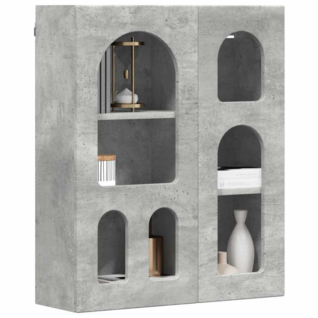 Hangkast met plank Beton Grijs 59 x 20 x 71.5 cm Bewerkt hout