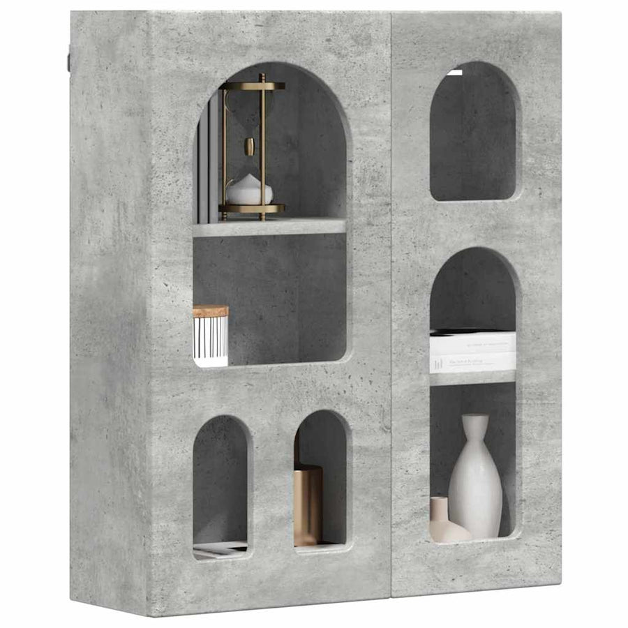 Hangkast met plank Beton Grijs 59 x 20 x 71.5 cm Bewerkt hout