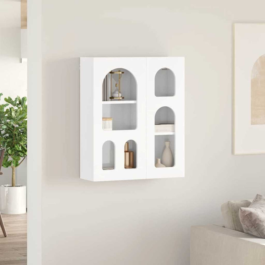 Hangkast met plank Hoogglans wit 59 x 20 x 71.5 cm Bewerkt hout