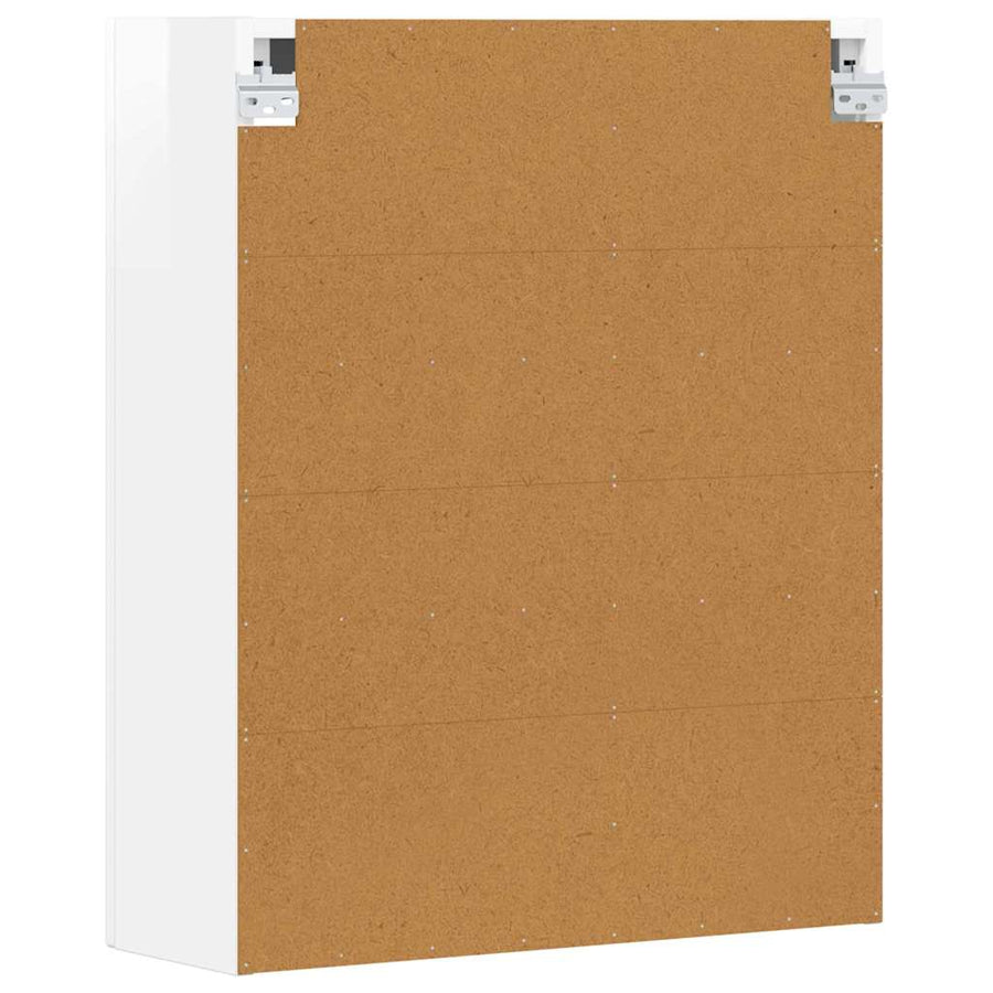 Hangkast met plank Hoogglans wit 59 x 20 x 71.5 cm Bewerkt hout