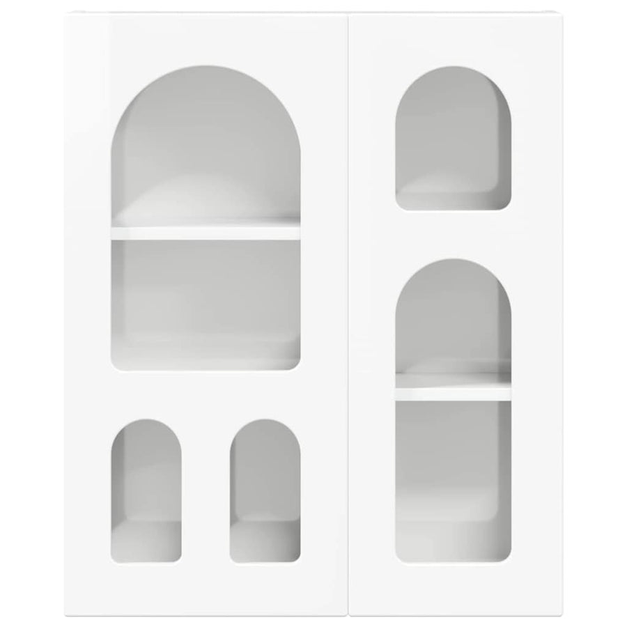 Hangkast met plank Hoogglans wit 59 x 20 x 71.5 cm Bewerkt hout