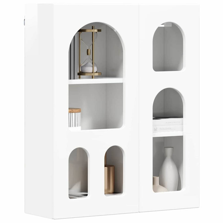 Hangkast met plank Hoogglans wit 59 x 20 x 71.5 cm Bewerkt hout