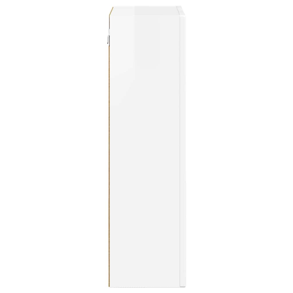 Hangkast met plank Hoogglans wit 59 x 20 x 71.5 cm Bewerkt hout