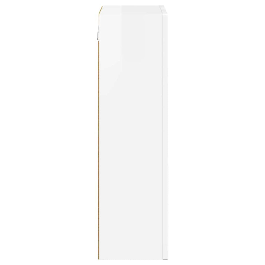 Hangkast met plank Hoogglans wit 59 x 20 x 71.5 cm Bewerkt hout