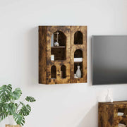 Hangkast 59x20x71.5 cm bewerkt hout gerookt eiken