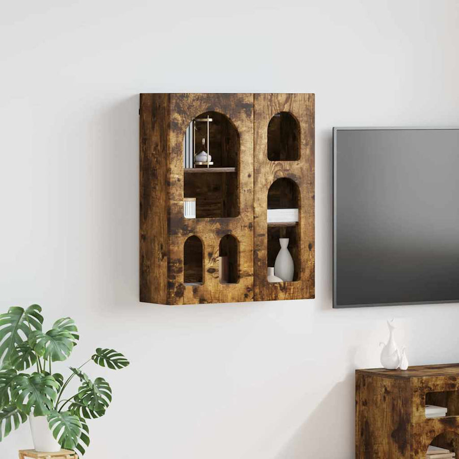Hangkast met plank Gerookt eiken 59 x 20 x 71.5 cm Bewerkt hout