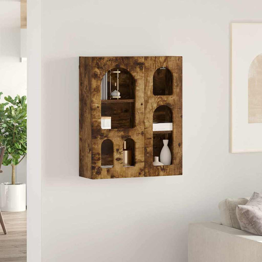 Hangkast met plank Gerookt eiken 59 x 20 x 71.5 cm Bewerkt hout
