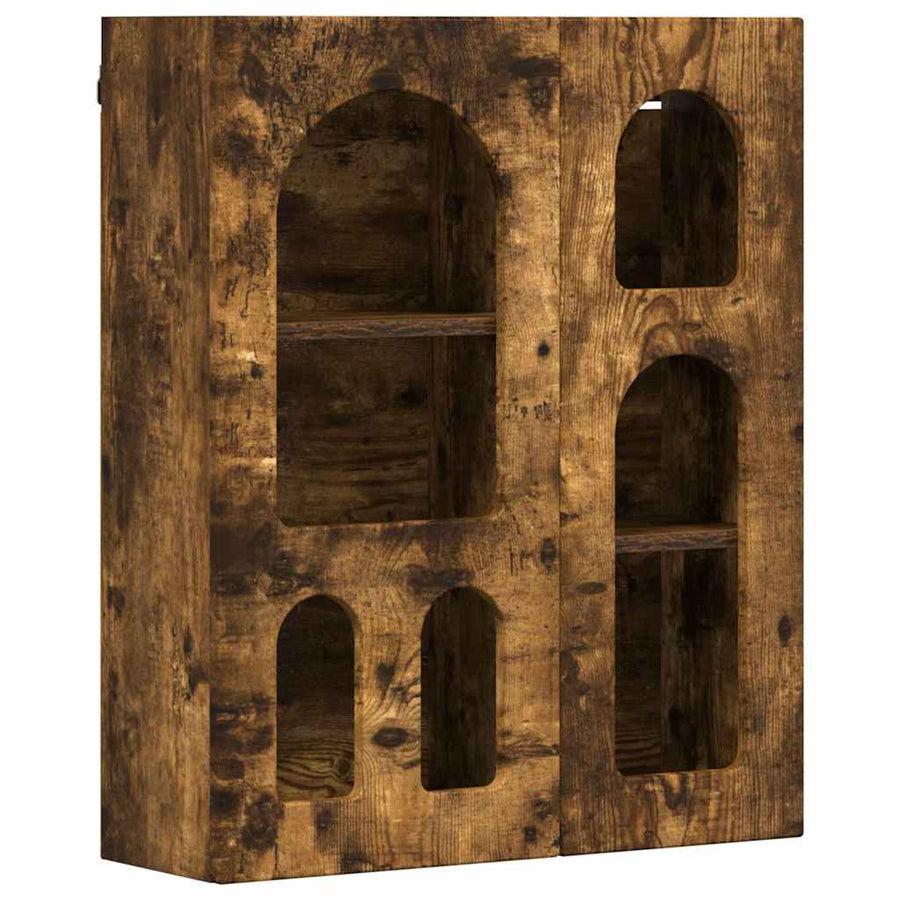 Hangkast met plank Gerookt eiken 59 x 20 x 71.5 cm Bewerkt hout