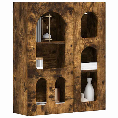Hangkast met plank Gerookt eiken 59 x 20 x 71.5 cm Bewerkt hout