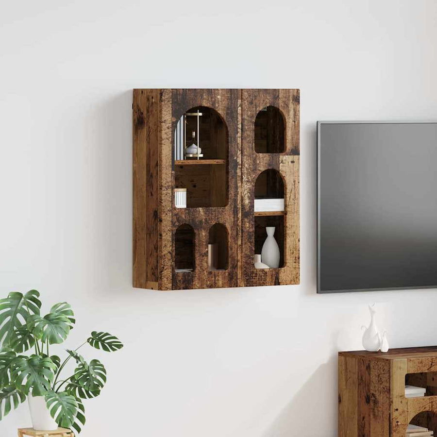 Hangkast met plank Oudhout 59 x 20 x 71.5 cm Bewerkt hout