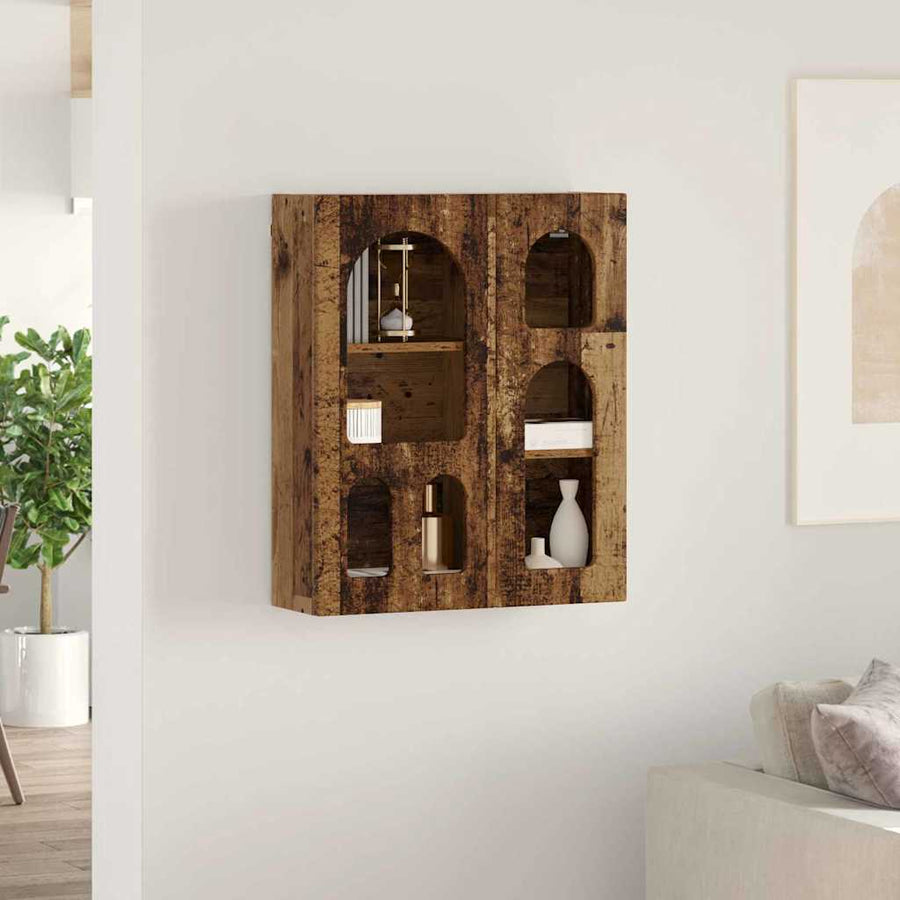 Hangkast met plank Oudhout 59 x 20 x 71.5 cm Bewerkt hout