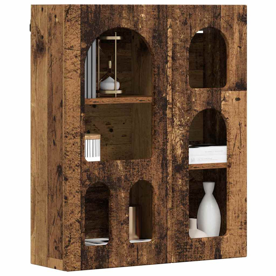 Hangkast met plank Oudhout 59 x 20 x 71.5 cm Bewerkt hout