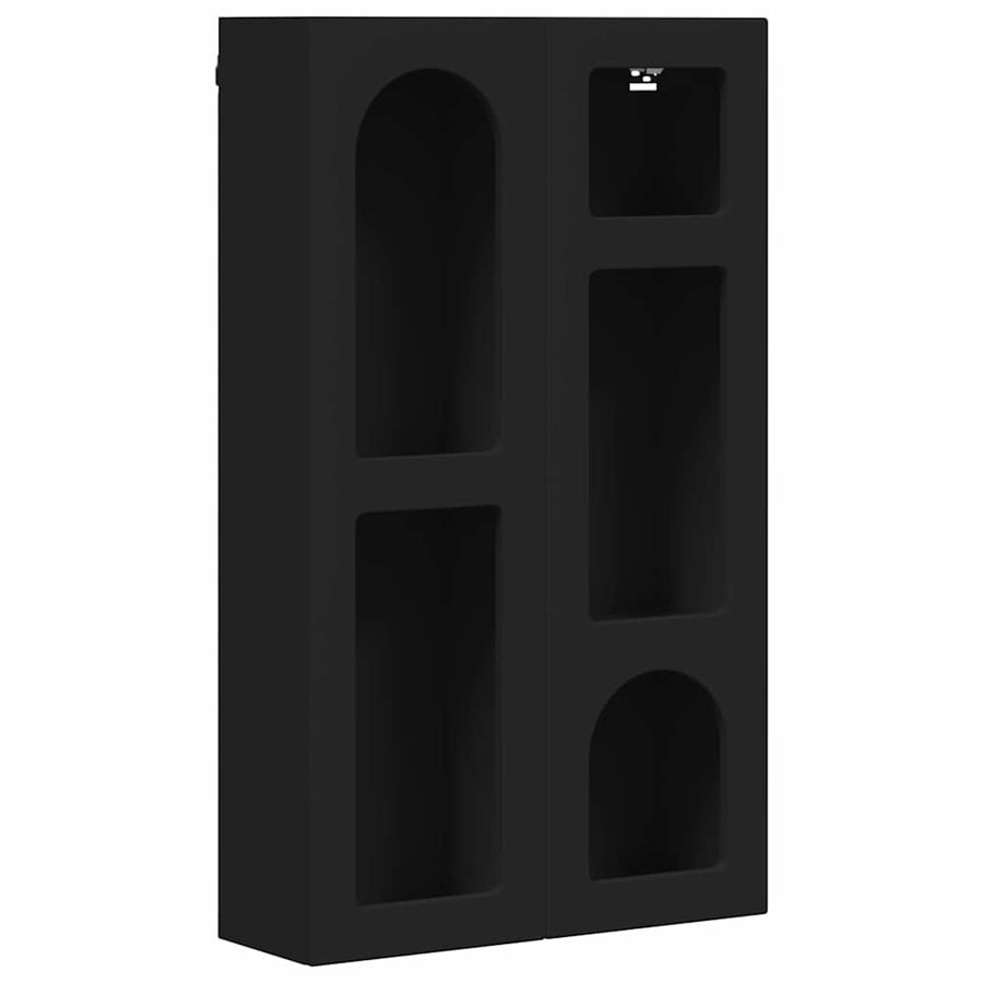 Hangkast met plank Zwart 59 x 20 x 100 cm Bewerkt hout