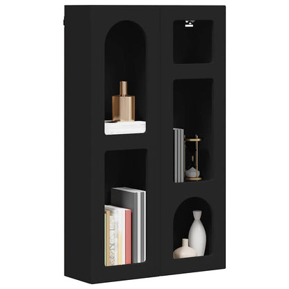 Hangkast met plank Zwart 59 x 20 x 100 cm Bewerkt hout
