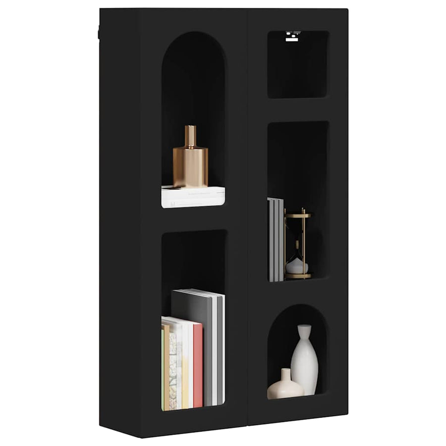 Hangkast met plank Zwart 59 x 20 x 100 cm Bewerkt hout