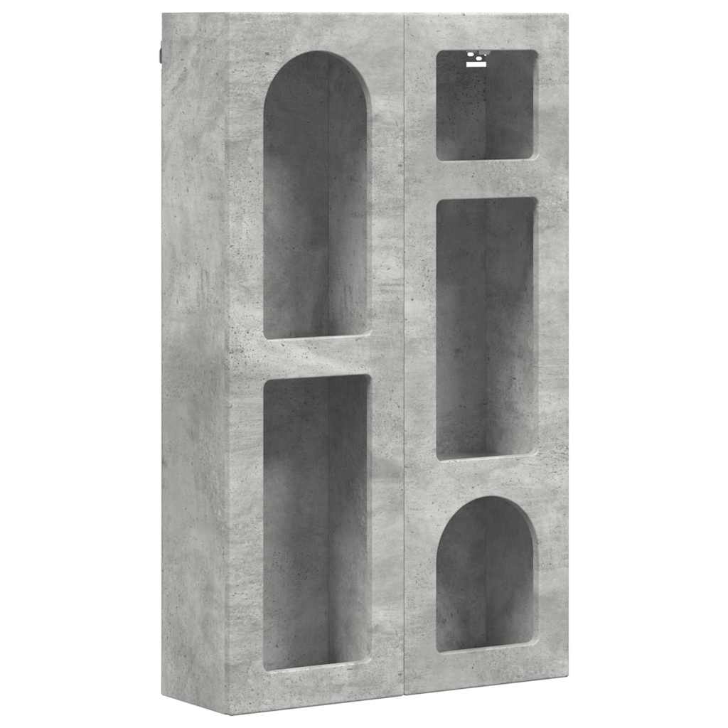 Hangkast met plank Beton Grijs 59 x 20 x 100 cm Bewerkt hout