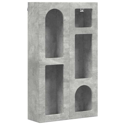 Hangkast met plank Beton Grijs 59 x 20 x 100 cm Bewerkt hout