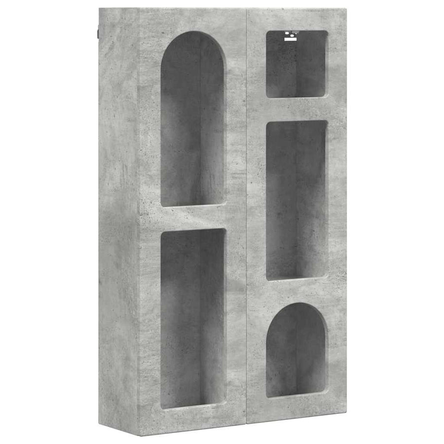 Hangkast met plank Beton Grijs 59 x 20 x 100 cm Bewerkt hout