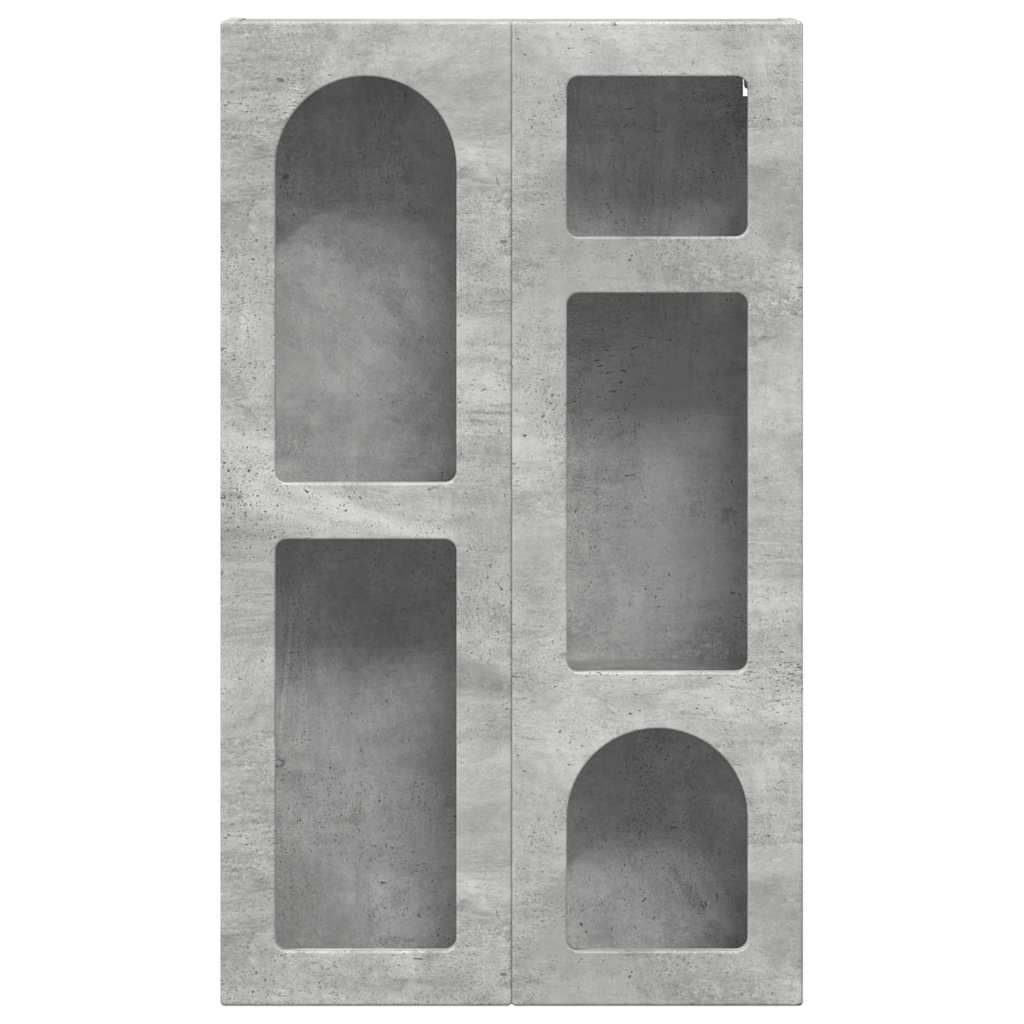 Hangkast met plank Beton Grijs 59 x 20 x 100 cm Bewerkt hout
