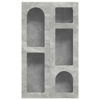 Hangkast met plank Beton Grijs 59 x 20 x 100 cm Bewerkt hout