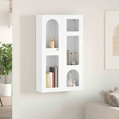 Hangkast met plank Hoogglans wit 59 x 20 x 100 cm Bewerkt hout