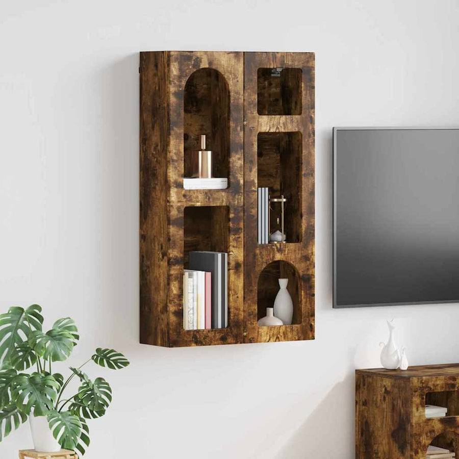 Hangkast met plank Gerookt eiken 59 x 20 x 100 cm Bewerkt hout