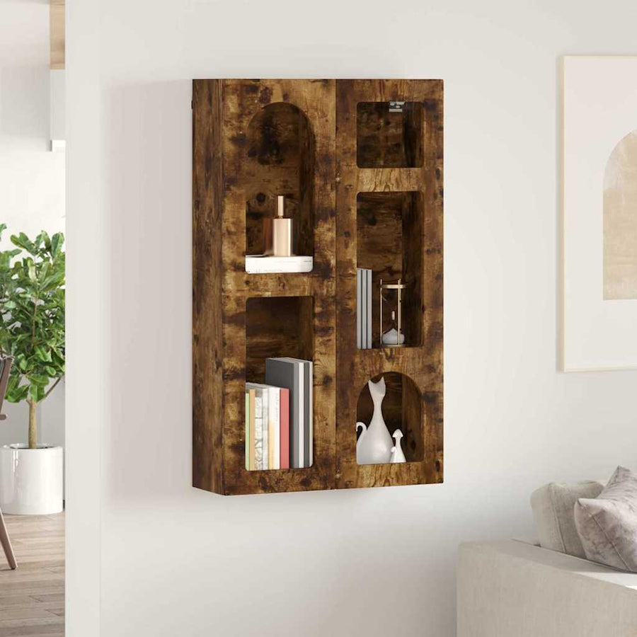 Hangkast met plank Gerookt eiken 59 x 20 x 100 cm Bewerkt hout