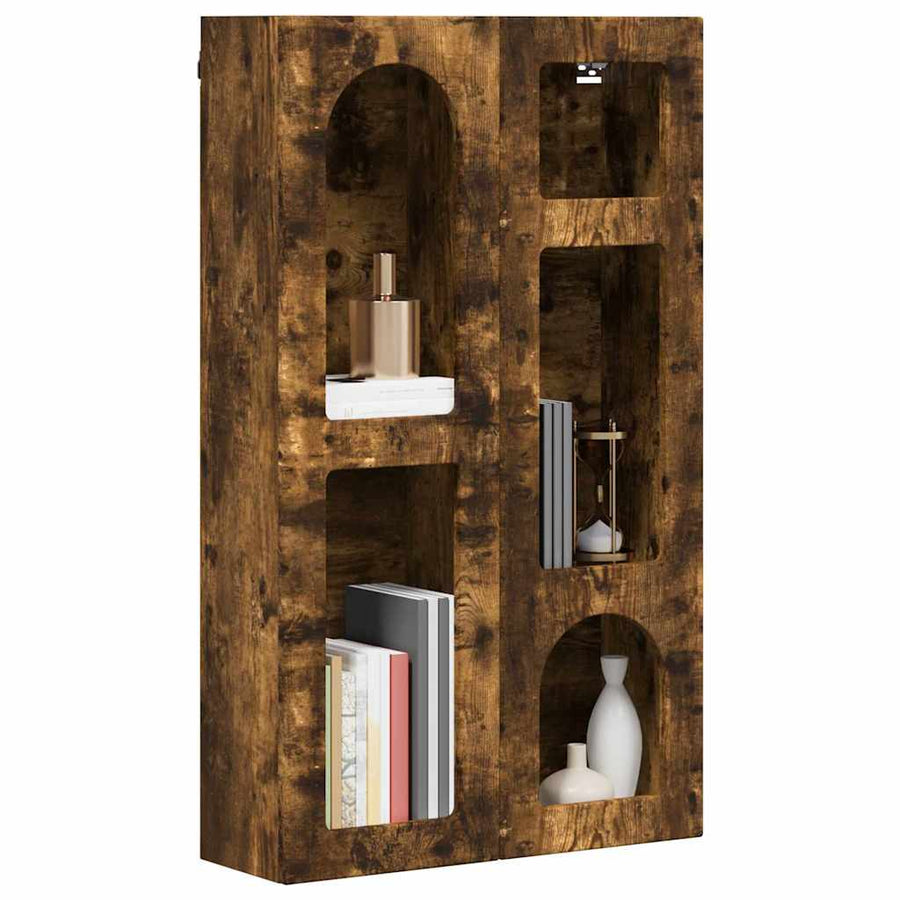 Hangkast met plank Gerookt eiken 59 x 20 x 100 cm Bewerkt hout