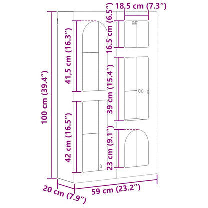 Hangkast met plank Grijs Sonoma 59 x 20 x 100 cm Bewerkt hout