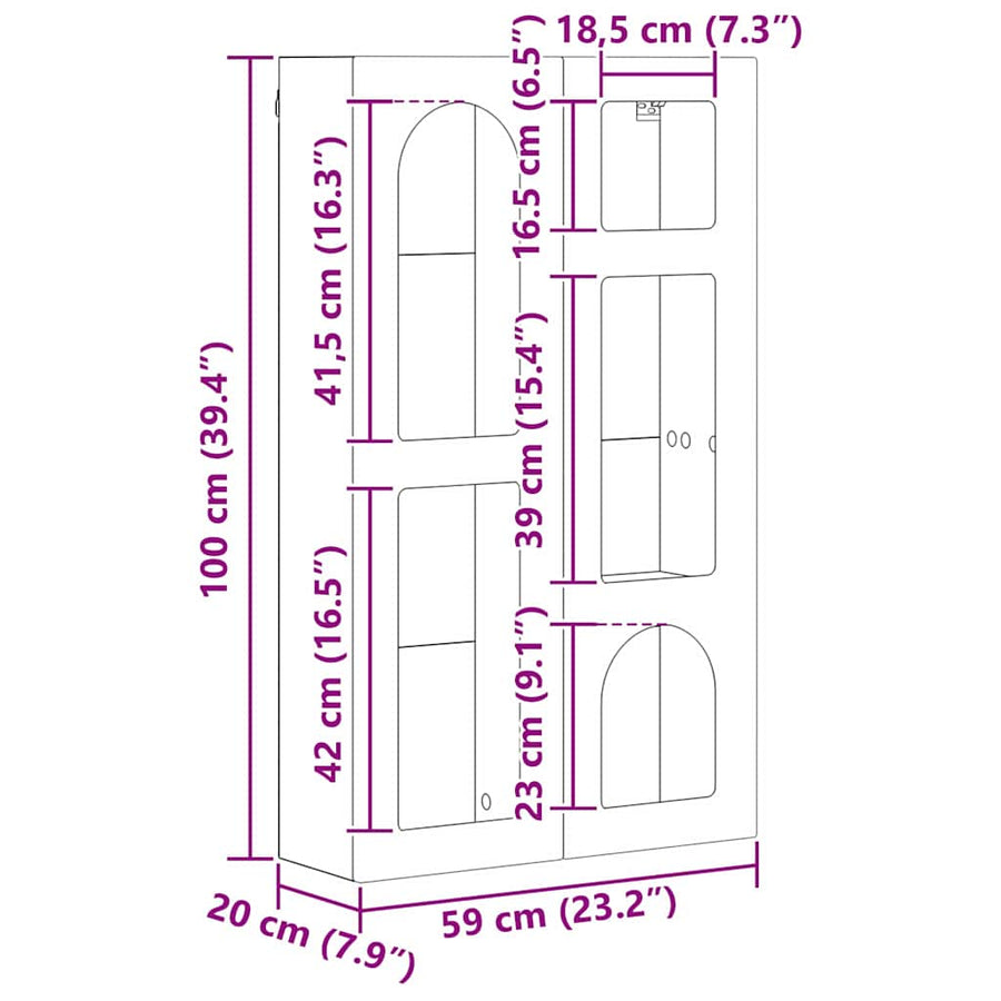 Hangkast met plank Artisan Eiken 59 x 20 x 100 cm Bewerkt hout